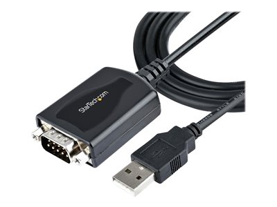 StarTech.com 3ft (1m) USB to Serial Cable with COM Port Retention, DB9 Male RS232 to USB Converter,