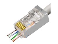 MicroConnect Easy-Connect CAT 6a F/FTP Netværk-konnektor Sølv Gennemsigtig