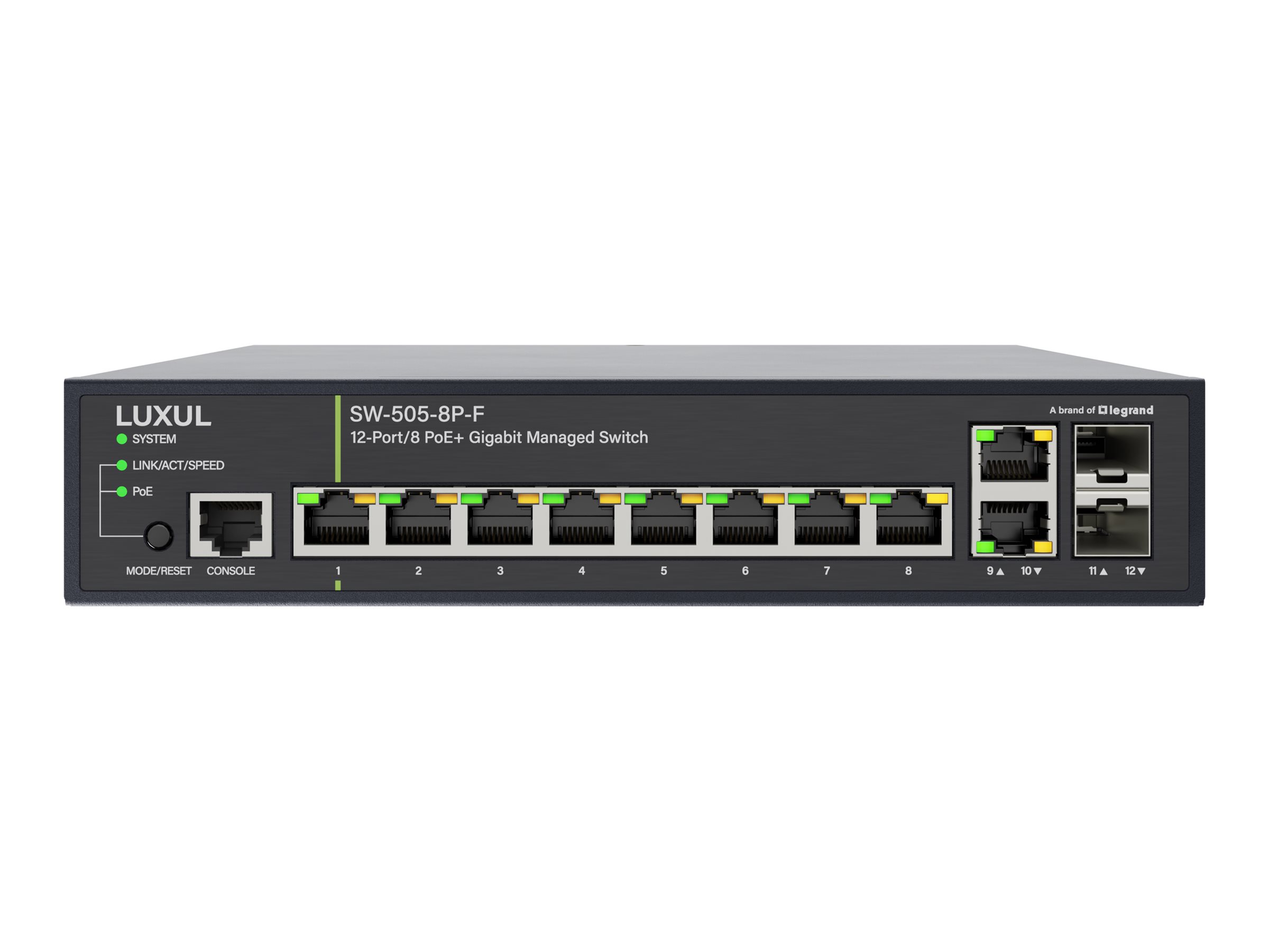 12-PORT (8 POE+) 1G MANAGED SWITCH NA