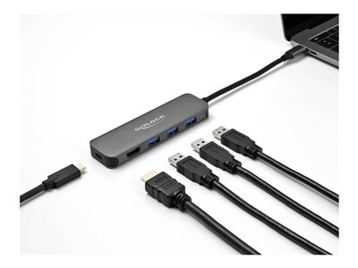 DELOCK 3 Port USB Hub und 4K HDMI Ausg