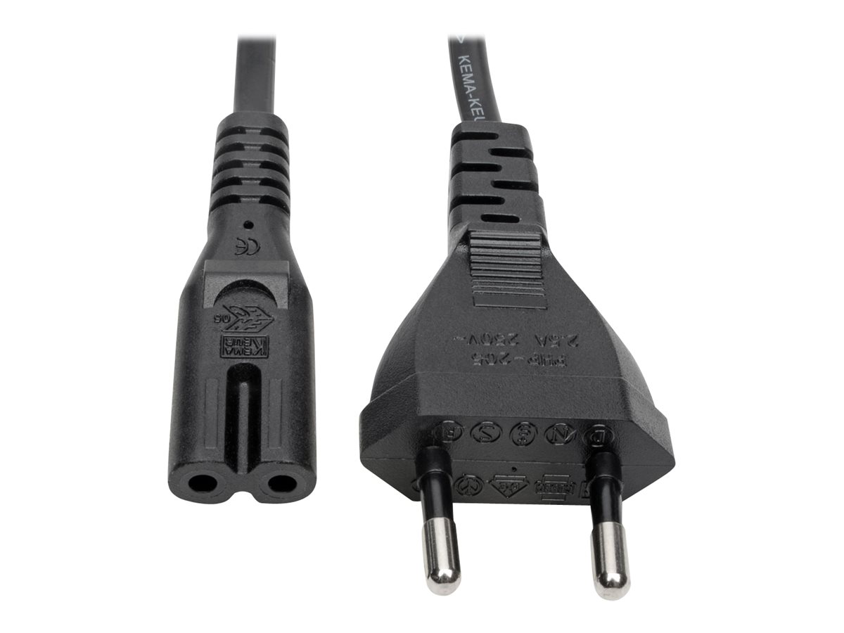 Eaton Tripp Lite Series European Computer Power Cord, C7 to Schuko, 2.5A, 250V, 18 AWG, 6 ft. (1.83 m), Black