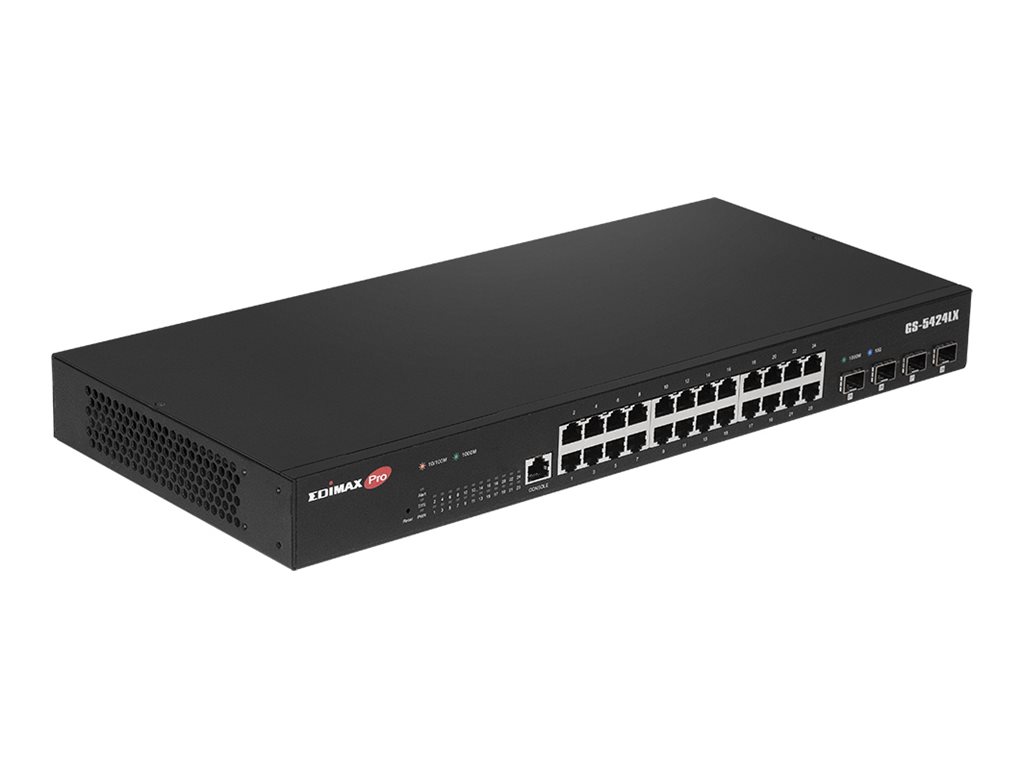 Edimax Pro GS-5424LX switch 24 ports smart Product shot Left-angle 79600