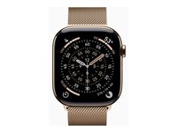 Apple Watch Series 11 (GPS + Cellular) - gold titanium - smart watch with milanese loop - gold - 64 GB