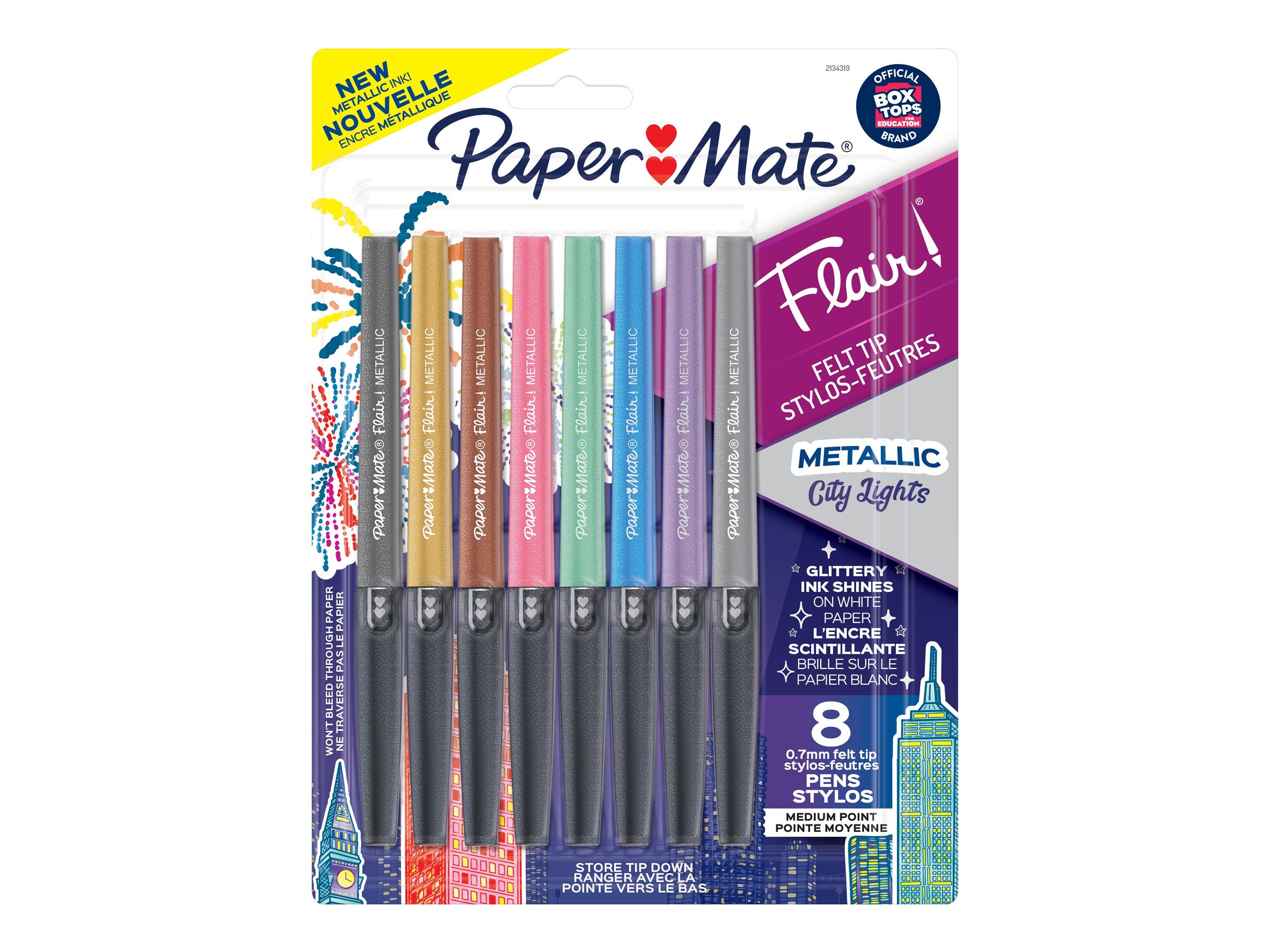 Paper Mate Flair City Lights Fibre-Tip Pen Set - Assorted - 8 piece