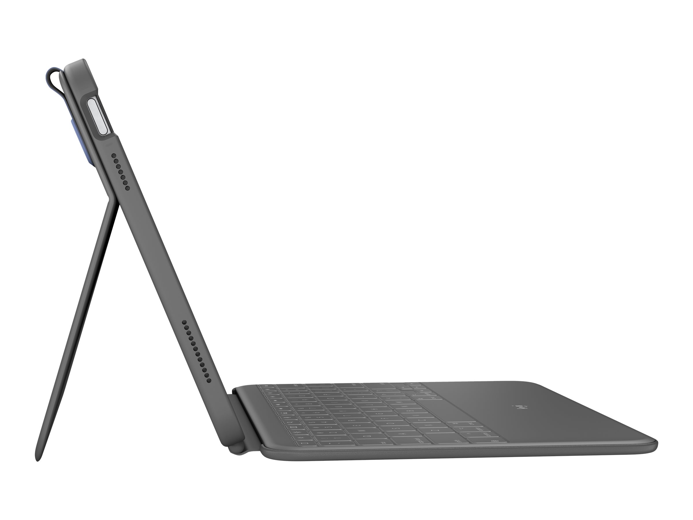 Logitech Rugged Folio keyboard and folio case QWERTY English graphite Input Product shot Back 79000