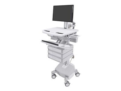 Ergotron StyleView Electric Lift Cart with Pivot, LiFe Powered, 3 Drawers (1x3)