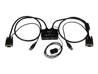 StarTech.com 2 Port USB VGA Cable KVM Switch - USB Powered with Remote Switch - KVM with VGA - Dual Port VGA KVM Switch (SV211USB) - KVM switch - 2 ports
