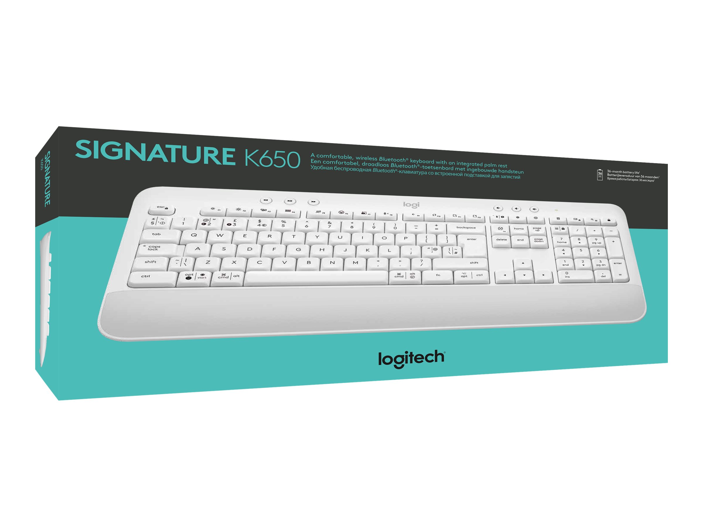 Logitech Signature K650 keyboard QWERTY English off-white Input Package view Front 78150