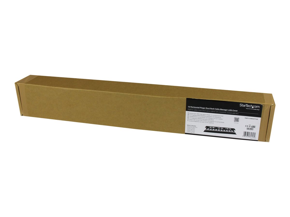 StarTech.com 1U Horizontal Finger Duct Rack Cable Management Panel with Cover - Server Rack Cable Duct - Rack Cable Organizer / Manager (CMDUCT1UX) - stojanový panel pro uspořádání kabelů - 1U – foto 7