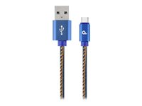 Cablexpert Premium USB 2.0 USB Type-C kabel 1m Blå