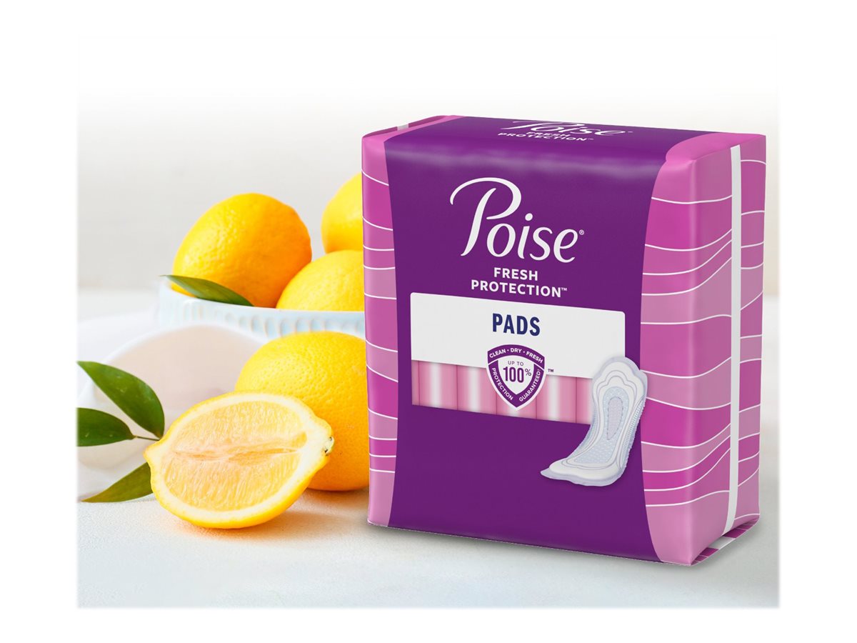 Poise Incontinence & Postpartum Regular Length Pads - Light Absorbency - 30 Count