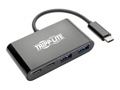 Tripp Lite USB 3.1 Gen 1 USB C Portable Hub with 2 USB Type C Ports and 2 USB-A Ports, Thunderbolt 3 Compatible, USB-C, USB Type-C