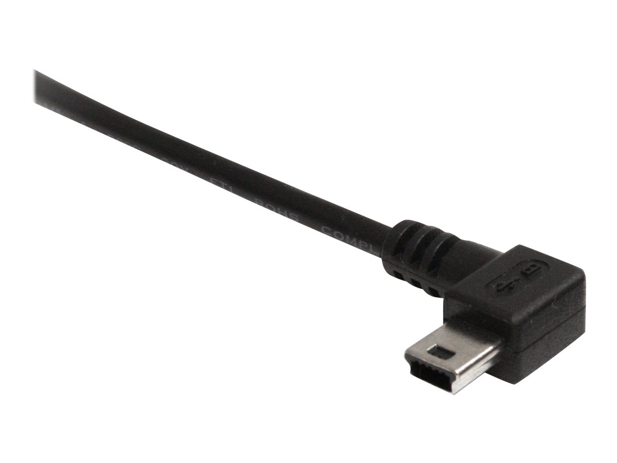 StarTech.com 3 ft. (0.9 m) Right Angle USB to Mini USB Cable - USB 2.0 A to  Right Angle Mini B - Black - Mini USB Cable (USB2HABM3RA)