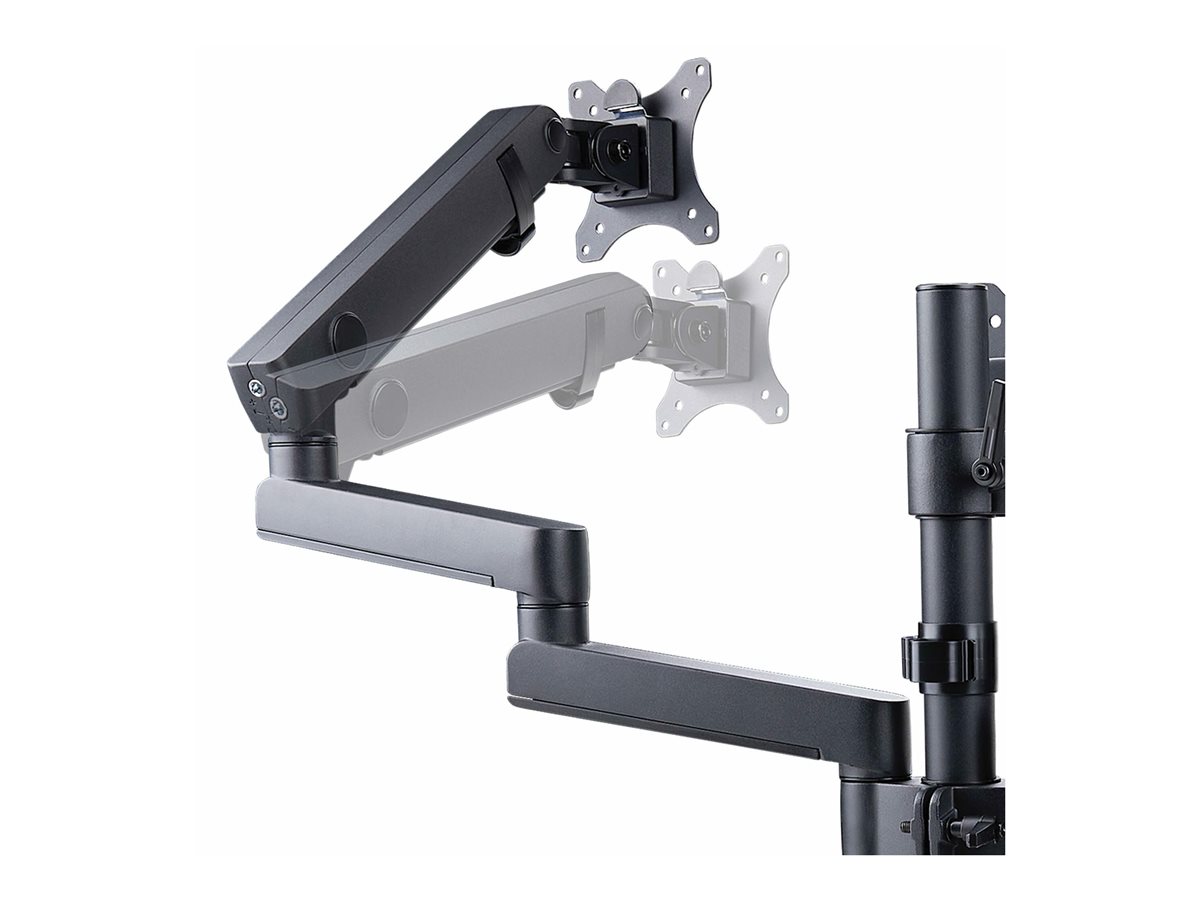 StarTech.com Triple Monitor Desk Mount For Up To Three 27in Screens, VESA 75x75/100x100, Tool-Less Arm Adjustments, C-Clamp/Grommet Mount, Spring-Assisted Arms montážní sada - nastavitelné rameno - pro 3 LCD displeje - černá – foto 6