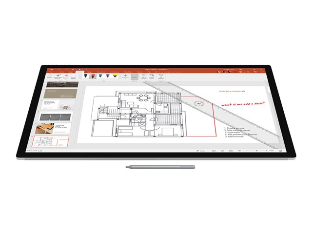 Microsoft Surface Pen M1776 - Active stylus - 2 buttons - Bluetooth 4.0 - platinum - commercial