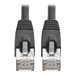 Tripp Lite Cat6a 10G-Certified Snagless Shielded STP Network Patch Cable (RJ45 M/M), PoE, Black, 3 ft.