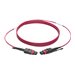 Tripp Lite MTP/MPO Multimode Patch Cable, 12 Fiber, 40/100 GbE, 40/100GBASE-SR4, OM4 Plenum-Rated (F/F), Push/Pull Tab, Magenta, 2 m (6.6 ft.)