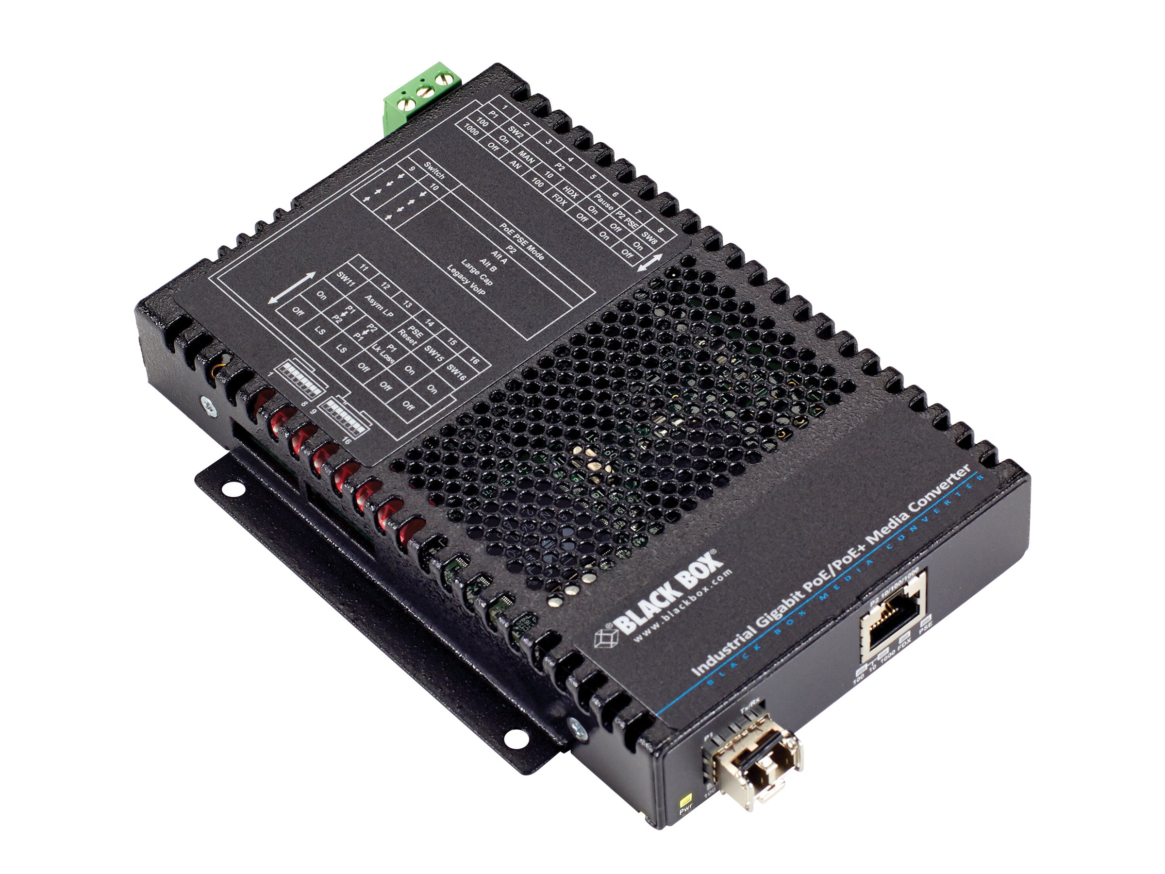Black Box Industrial Gigabit PoE/PoE+ Media Converter