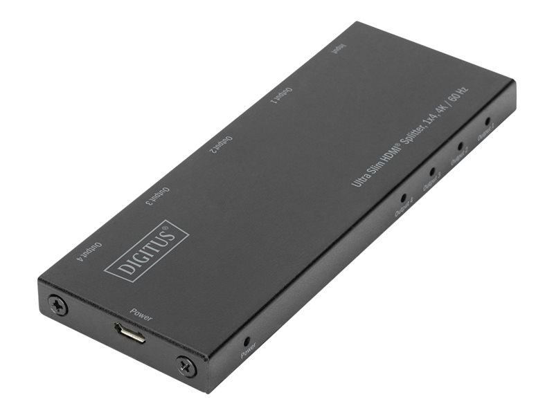 DIGITUS Ultra Slim HDMI Splitter DS-45323 - Video-/Audio-Splitter - 4 x HDMI - Desktop