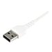 StarTech.com 2m USB A to USB C Charging Cable, Durable Fast Charge & Sync USB 2.0 to USB Type C Data Cord, Rugged TPE Jacket Aramid Fiber M/M 3A White, Samsung S10, S20, iPad Pro, Pixel - Image 4: Close-up