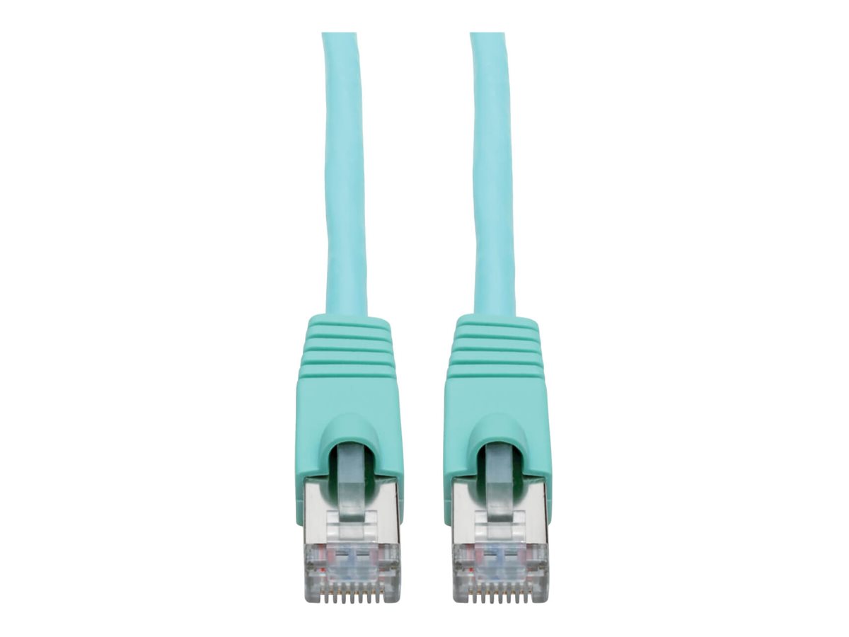Tripp Lite Cat6a 10G-Certified Snagless Shielded STP Network Patch Cable (RJ45 M/M), PoE, Aqua, 25 ft.
