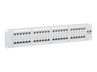 Eaton Tripp Lite Series 48-Port Cat6 Patch Panel - 4PPoE Compliant, 110/Krone, 568A/B, RJ45 Ethernet, 2U Rack-Mount, White, TAA
