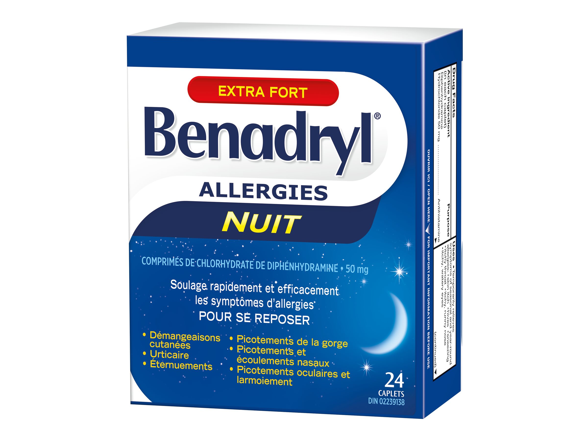 Benadryl Allergy Extra Strength Nighttime Caplets - 24's