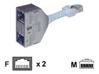 BTR Cable Sharing Adapter pnp 2 8.9cm Netværk-/telefonsplitter Grå