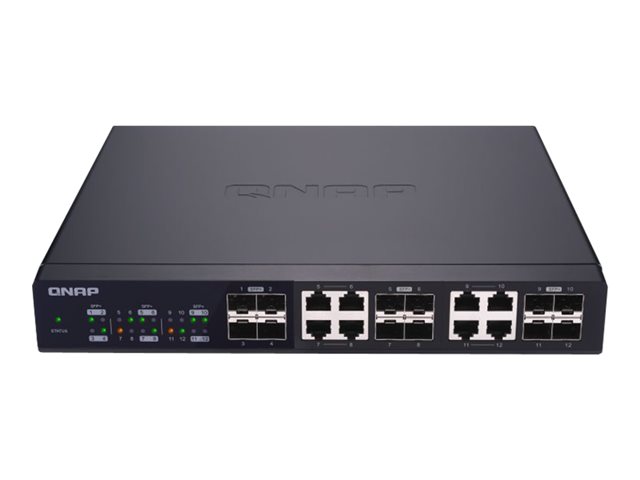 QNAP QSW-1208-8C - Switch - unmanaged - 4 x 10 Gigabit SFP+ + 8 x combo 10 Gigabit SFP+ - desktop, rack-mountable