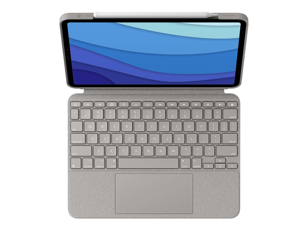 Logitech Combo Touch - klávesnice a pouzdro - s trackpad - QWERTY - US mezinárodní - písek (sand) Vstupní zařízení – foto 4
