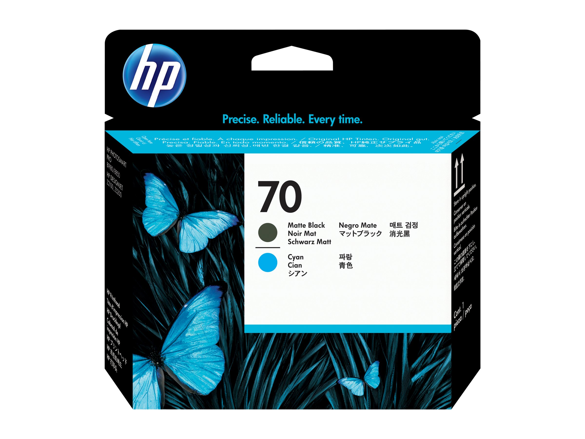 An image of HP 70 - cyan, matte black - printhead