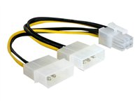 DeLOCK 6 pin PCI Express-strøm (female) - 4-PIN intern strøm (male) 15cm Strømkabel