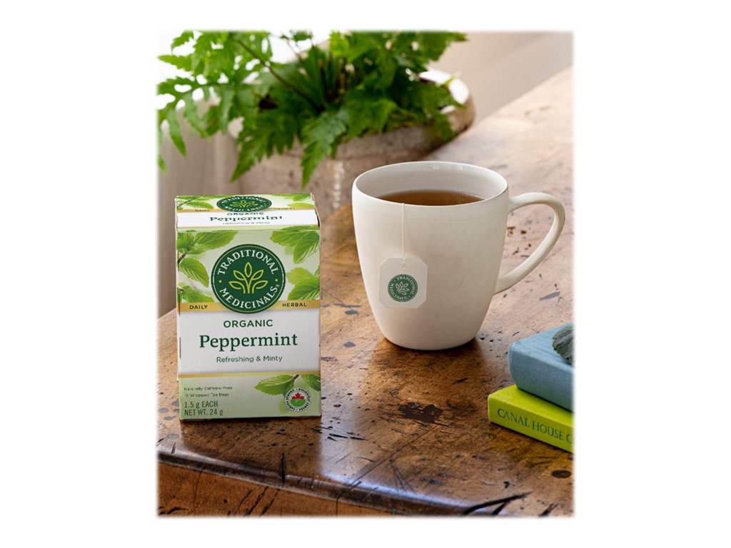 Traditional Medicinals Organic Wrapped Tea Bags - Peppermint - 16's