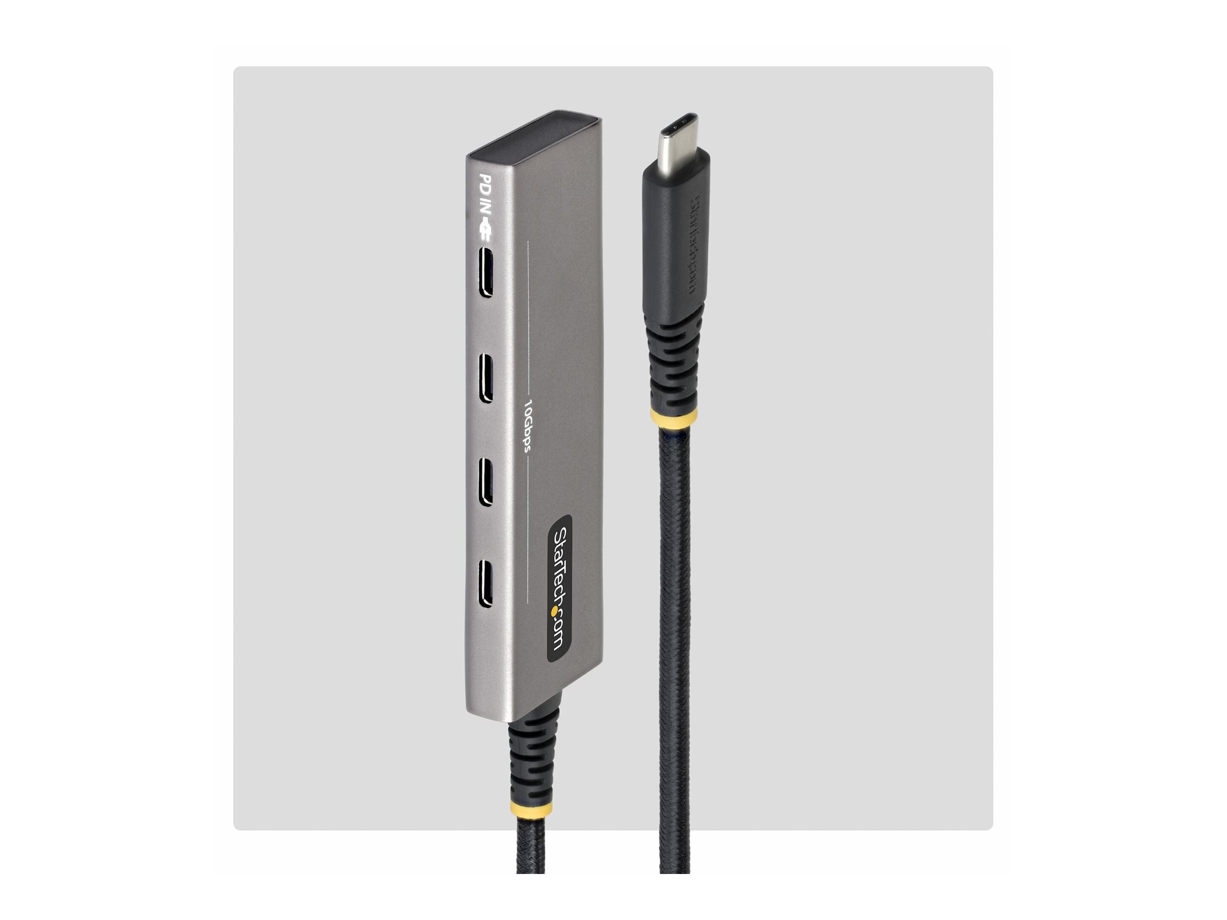 Startech - Hub - 4-port, 10 Gbps, 100 W PD charging, overcurrent protection, PCR aluminum