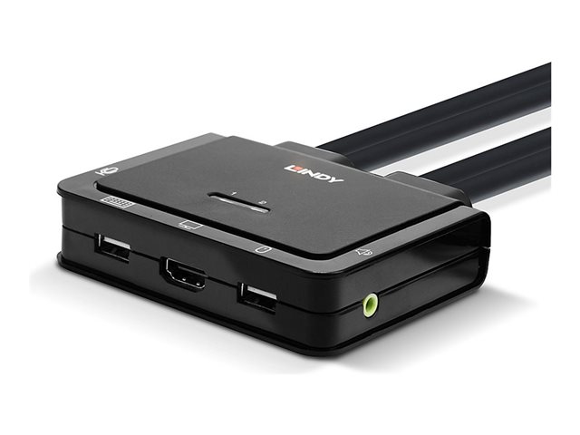LINDY 2 Port HDMI 18G USB KVM Switch