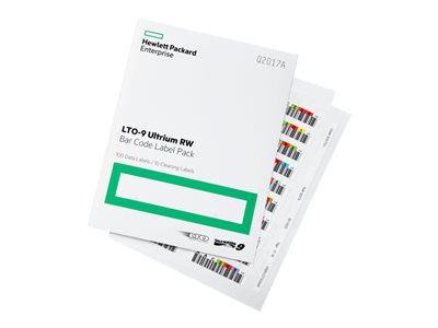 HPE LTO9 Ultrium Barcode Label    (100+10) Q2017A