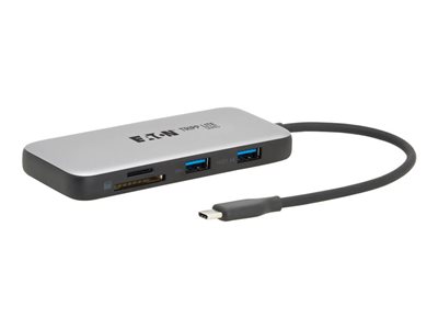 Eaton Tripp Lite Series USB-C Multiport Adapter 4K60Hz HDMI USB 3.2 Gen 2 Memory Card Slots 100W PD Charging