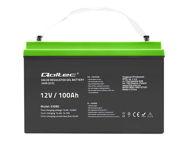 Akumulator żelowy Qoltec 12V | 100Ah | GEL