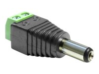 DeLOCK 2 pins terminalblok (male) - Strøm DC jackstik 5,5 mm (ID: 2,5 mm) (male) Strømforsyningsadapter