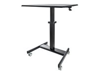 StarTech.com Mobile Standing Desk, Portable Sit Stand Ergonomic Height Adjustable Cart on Wheels, R