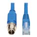 Eaton Tripp Lite Series M12 X-Code Cat6 1G UTP CMR-LP Ethernet Cable (M12 M/RJ45 M), IP68, PoE, Blue, 3 m (9.8 ft.)