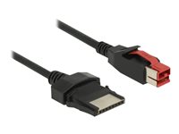 DeLOCK 8 pin USB PlusPower (24 V) (male) - 8-pins (1x8) PoweredUSB Remote Side (male) Sort 2m Forstærket USB kabel