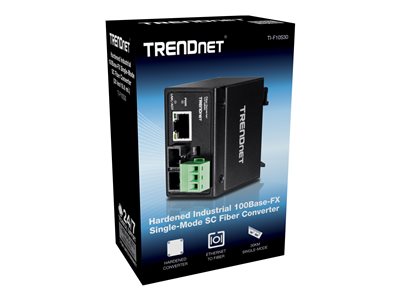 TRENDnet Konverter Industrial 100Base-FX SC 30KM IP 30 - TI-F10S30