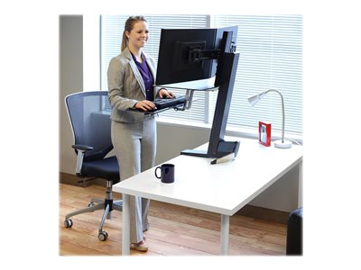 Ergotron WorkFit-S Dual Workstation - standing desk converter - rectangular  - black