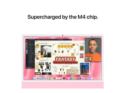 0195949598449 - 24-inch iMac with Retina 45K display M4 chip with 10-core CPU and 10-core GPU 16GB 512GB SSD - Pink