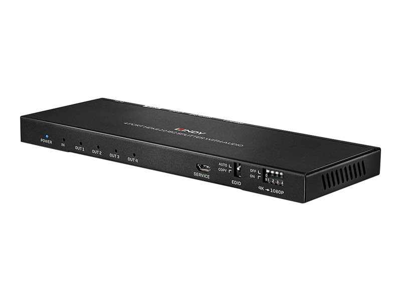 Splitter HDMI 18G avec Audio & Downscaling, 4 Ports