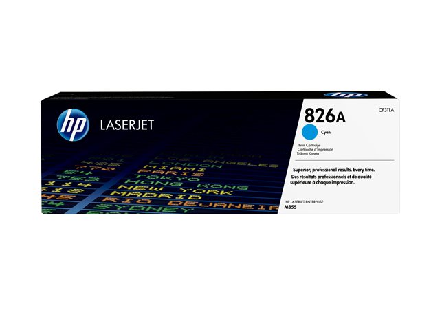 HP 826A - Cyan - original - LaserJet - cartouche de toner (CF311A) - pour Color LaserJet Enterprise M855dn, M855x+, M855x+ NFC/Wireless direct, M855xh