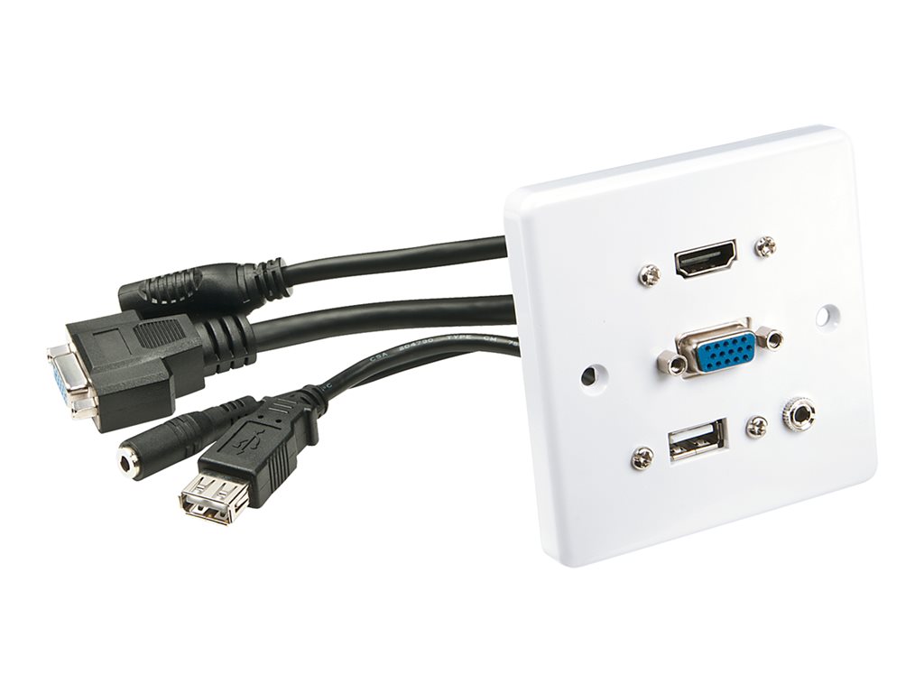 Prise murale VGA/HDMI/USB/Jack 3,5mm Stéréo