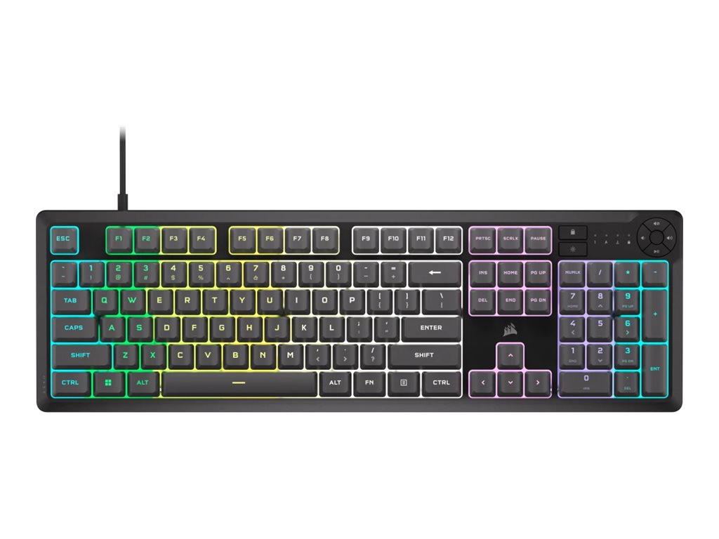 CORSAIR K55 CORE RGB keyboard gaming 100% full size QWERTY US grey Input Brand logo 0