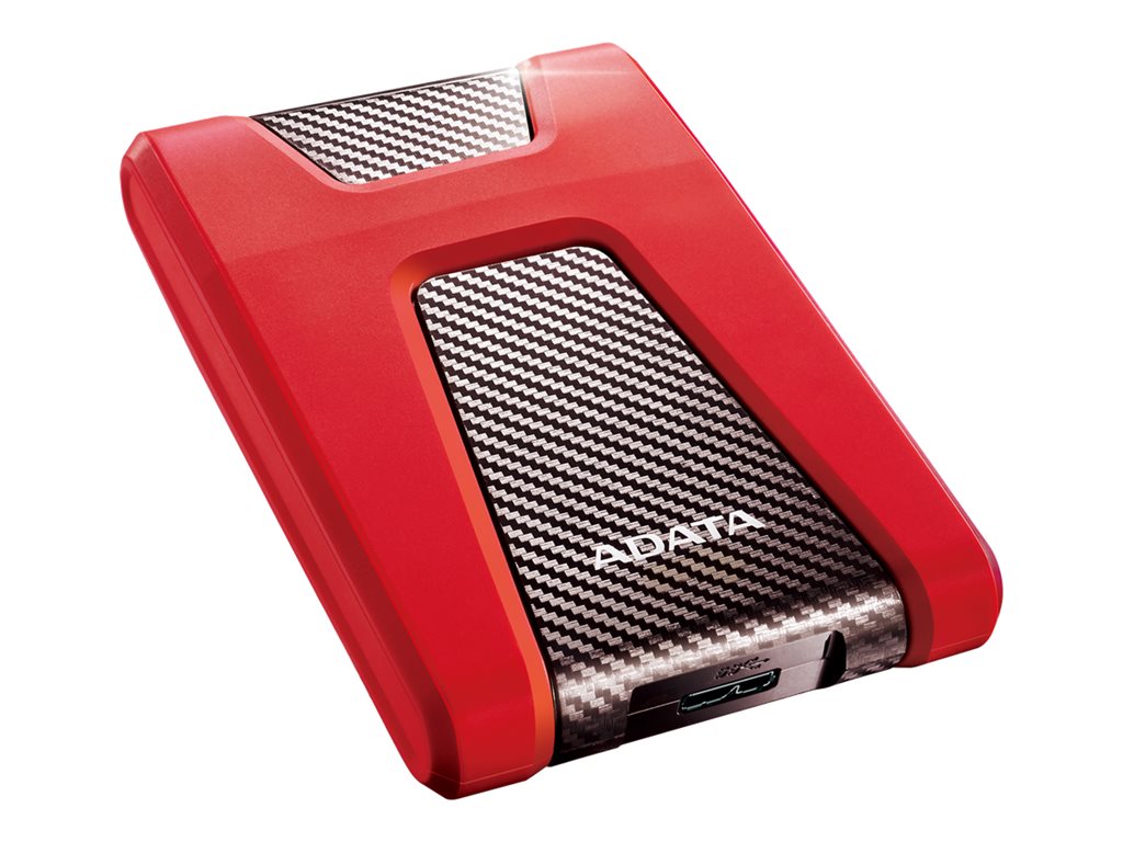 ADATA external HDD 1TB 2,5'' USB 3.1 DashDrive Durable HD650, czerwony (gumový, nárazu odolný)
